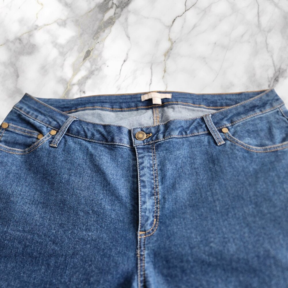 Woman Within Cuffed Hem Capri Jean Size 18W - Picture 3 of 6